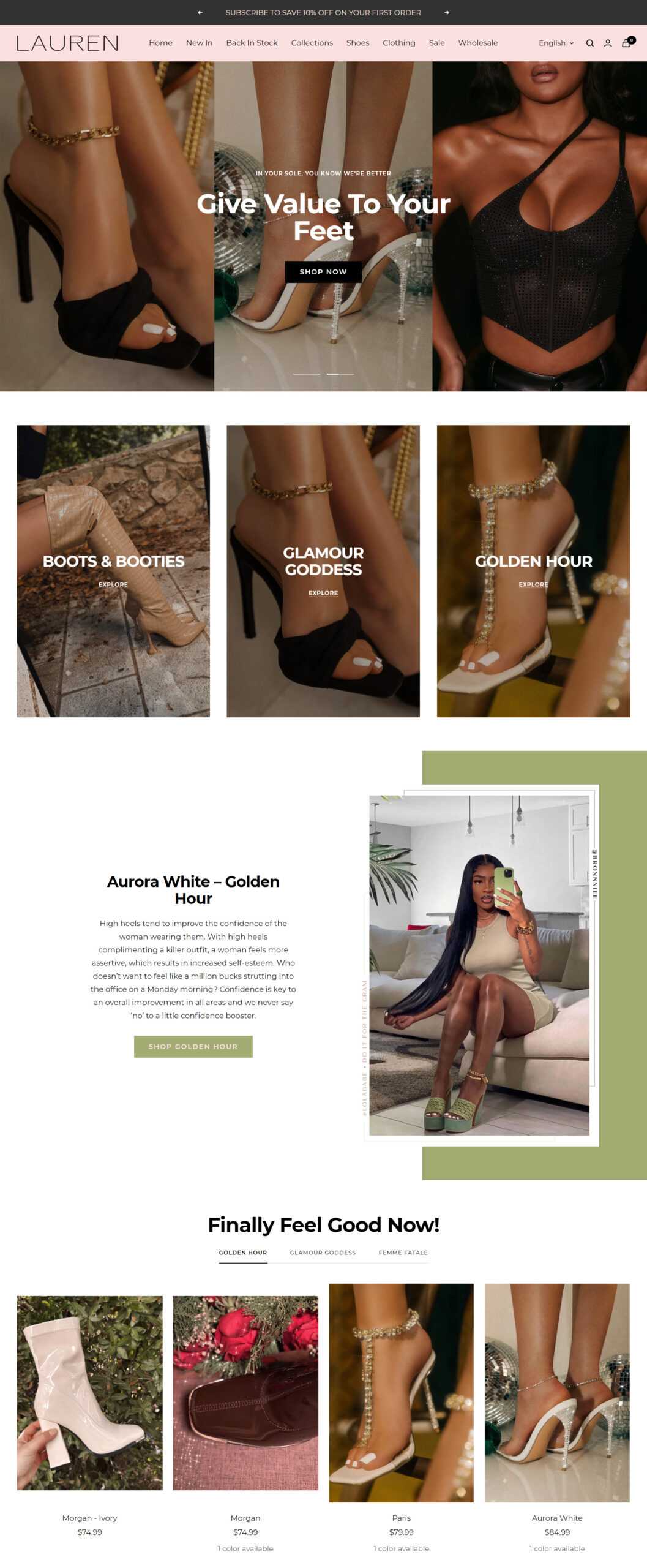 Detailed product page in luxury ecommerce store design, optimized for fashion ecommerce on Shopify with high-end UI elements
