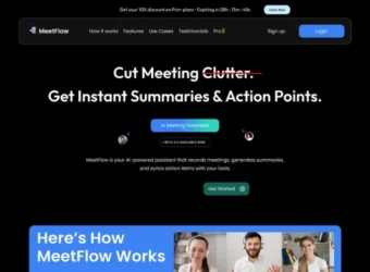 SaaS MeetFlow UI UX Design Homepage Thumb